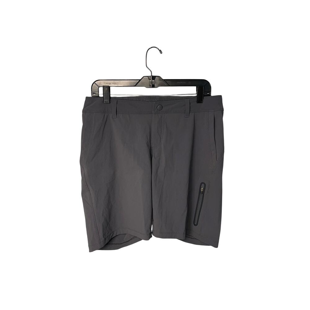 REI gray nylon hiking shorts w/pockets adjustable waist women's size 8